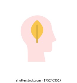 head leaf icon. Simple color vector elements of brain process icons for ui and ux, website or mobile application