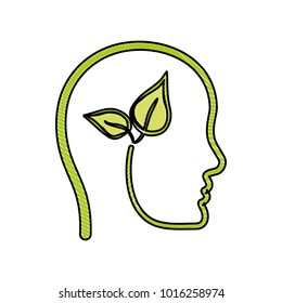 head with leaves icon