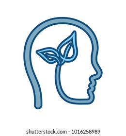 head with leaves icon