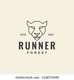 cabeza leopardo línea simple hipster diseño vector símbolo gráfico ilustración icono idea creativa