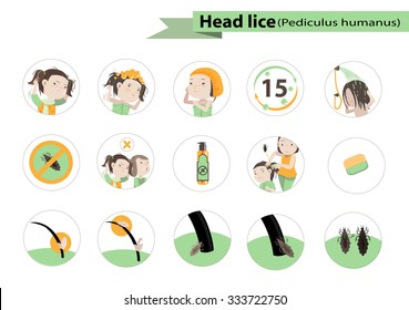 head lice circle Illustration vector