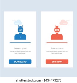 Head, Life, Problem, Stress, Weight  Blue and Red Download and Buy Now web Widget Card Template