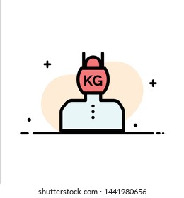 Head, Life, Problem, Stress, Weight  Business Flat Line Filled Icon Vector Banner Template