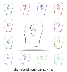 head light bulb icon. Elements of Creative idea in multi color style icons. Simple icon for websites, web design, mobile app, info graphics