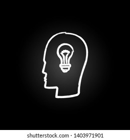 head light bulb neon icon. Elements of creative idea set. Simple icon for websites, web design, mobile app, info graphics