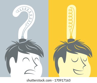 Head light bulbs. Vector illustration. 