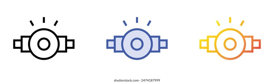 head light icon. Linear, Blue Fill and Gradient Style Design Isolated On White Background