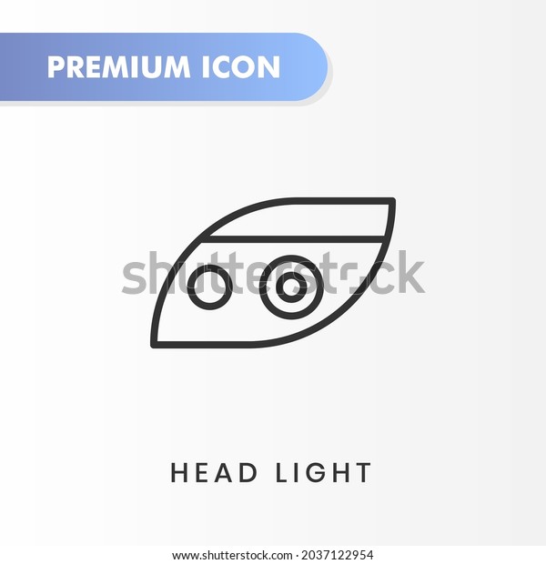 head light icon for your website design, logo,\
app, UI. Vector graphics illustration and editable stroke. head\
light icon outline\
design.