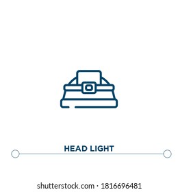 head light outline vector icon. simple element illustration. head light outline icon from editable firestation concept. can be used for web and mobile
