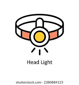 Head light  vector Filled outline Design illustration. Symbol on White background EPS 10 File 
