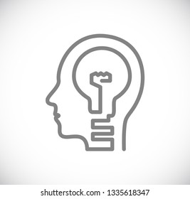 head with lightbulb logo icon