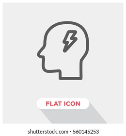 Head with lightning vector icon