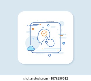 Icono de línea de cabezal. Botón de vector cuadrado abstracto. Seleccione el signo de usuario. Símbolo de la casilla de verificación. Seleccione el icono de la línea de usuario. Insignia de concepto de calidad. Vector