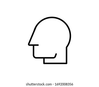 Symbol der Kopfzeile. Hochwertiges Umrisssymbol für Webdesign oder mobile App. Leuchtendes Zeichen für Design-Logo. Schwarzes Umriss-Piktogramm auf weißem Hintergrund