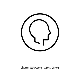 Icono de línea de cabezal. Símbolo de esquema de alta calidad para diseño web o aplicación móvil. Signo de línea delgada para el logotipo de diseño. Pictograma de contorno negro sobre fondo blanco