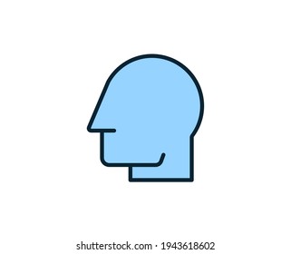 Head line icon. High quality outline symbol for web design or mobile app. Thin line sign for design logo. Color outline pictogram on white background