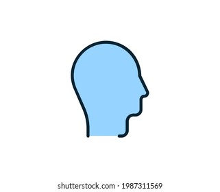 Head line icon. High quality outline symbol for web design or mobile app. Thin line sign for design logo. Color outline pictogram on white background