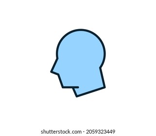 Head line icon. High quality outline symbol for web design or mobile app. Thin line sign for design logo. Color outline pictogram on white background