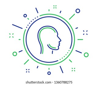 Head line icon. Human profile sign. Facial identification symbol. Quality design elements. Technology head button. Editable stroke. Vector