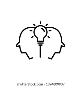 Head line icon with light bulb. Concept of new idea. Idea generation process. simple design editable. Design template vector