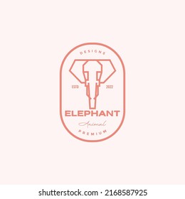 head line polygon elephant badge logo design vector graphic symbol icon illustration creative idea