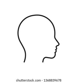 Head line silhouette  Profile contour  Vector illustration 