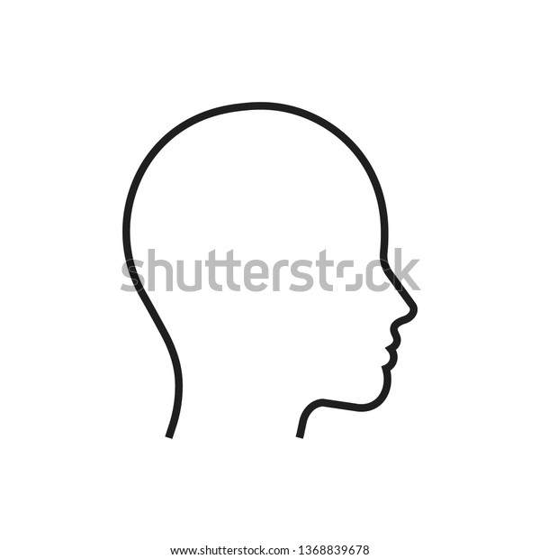 Head line silhouette. Profile contour.\
Vector illustration.