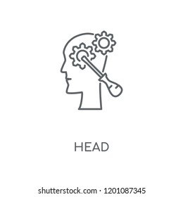 Head linear icon. Head concept stroke symbol design. Thin graphic elements vector illustration, outline pattern on a white background, eps 10.