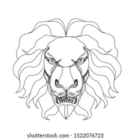a head of lion with abstract style
