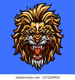 Head Lion Animal Vector Illustration