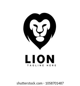 Head lion art logo
