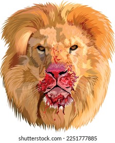 Cabeza de un león con un moreno