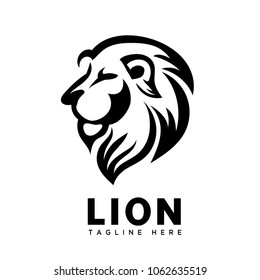 head lion brave art logo