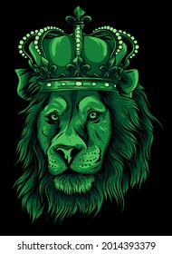 Head of a lion with a crown vector illustration