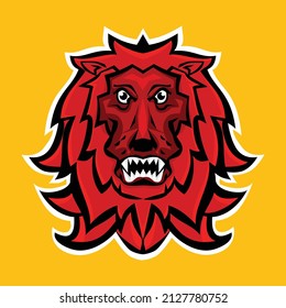 Head lion esports logo, aggressive mascot for your team game