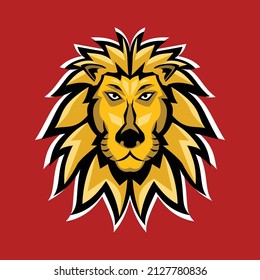 Head lion esports logo, aggressive mascot for your team game