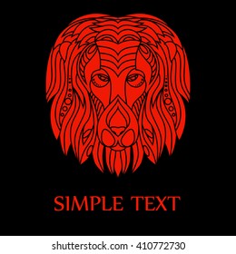 The head of a lion .icon, logo in flat style . Lion on isolated background . Vector illustration.