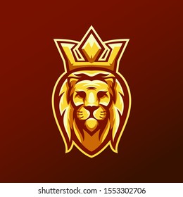 head lion king logo design illustration vector template for your team gaming