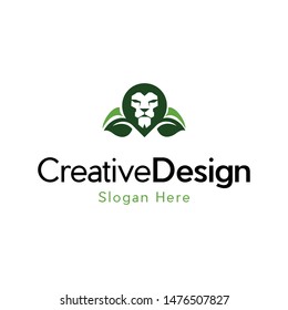 Head Lion Leaf Naturally Logo