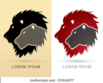 Head Lion and Lioness graphic vector.