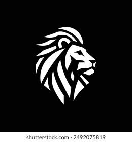 Head lion logo business minimalis logo strong animal lion logo 