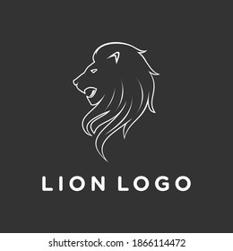 head lion logo design template