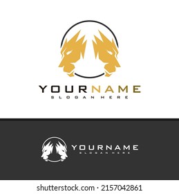 Head Lion logo design vector, Creative Lion logo concepts template illustration.