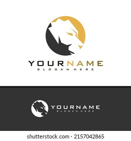 Head Lion Logo Design Vektorgrafik, Creative Lion Logo Konzepte Template Illustration.
