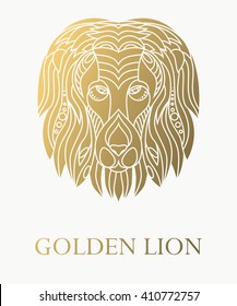 The head of a lion . logo in flat style . Lion on isolated background . Vector illustration.