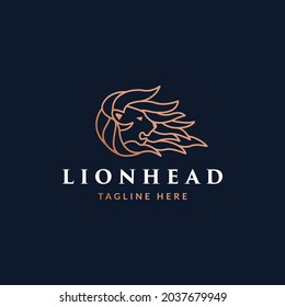 Head lion logo, lion icon logo design vector illustration
