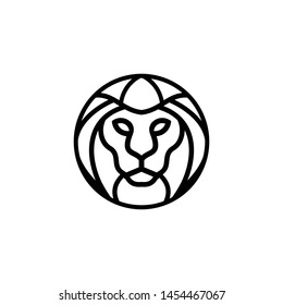 head of lion logo template