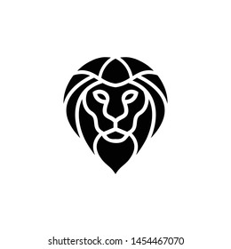 head of lion logo template