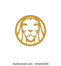 head of lion logo template
