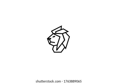 head lion logo vector design illustration with simple, modern, elegant and unique styles isolated on white background